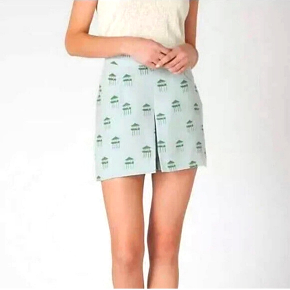 Charlotte Taylor Anthropologie Sukiya High-Waisted Pleated Silk Shorts